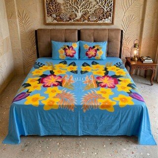 Special Offer Rayon Bedsheet Hand Painted Originally by Balinese Artisans